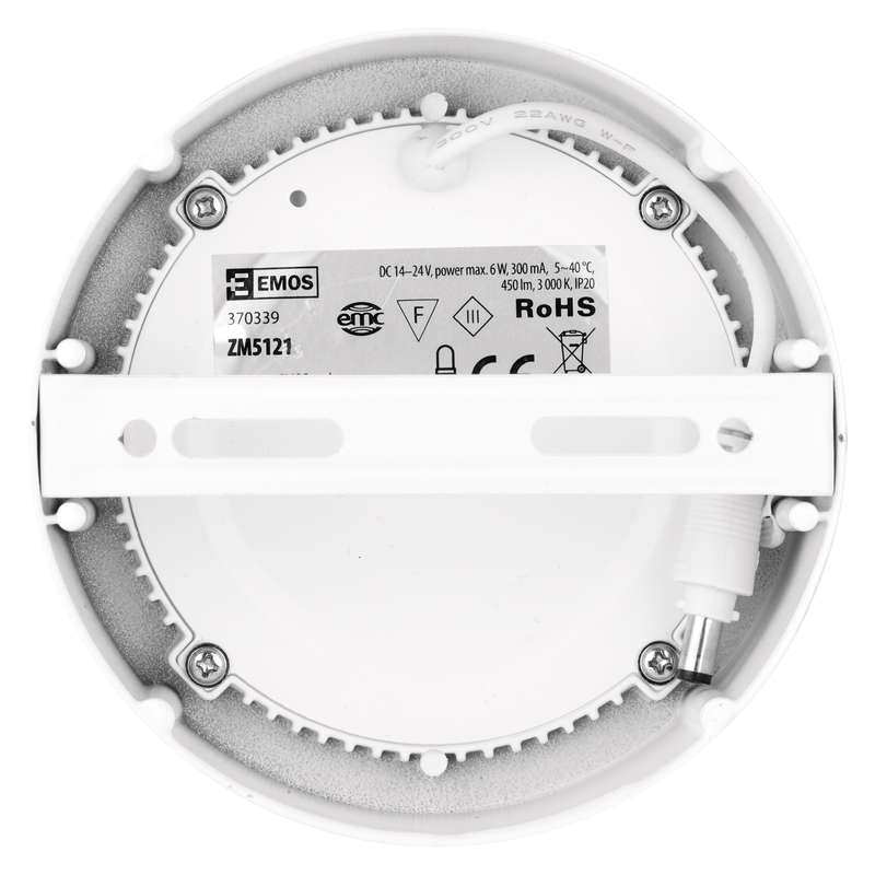 Emos LED panel 224mm, kruhový přisazený bílý, 18W neutrální bílá
