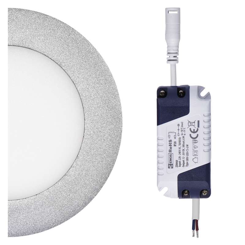 Emos LED panel 170mm, kruhový přisazený stříbrný, 12W neutr. bílá