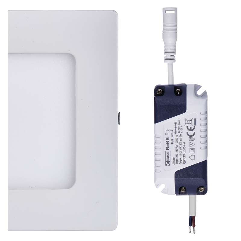 Emos LED panel 120×120, přisazený bílý, 6W neutrální bílá