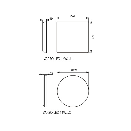 Kanlux VARSO LED 18W-NW-L-SE