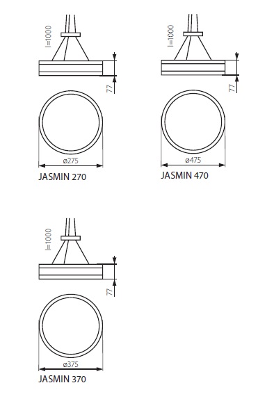 JASMIN 470-W-H Plafon závěsný