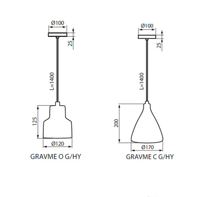GRAVME C G/HY Závěsné svítidlo