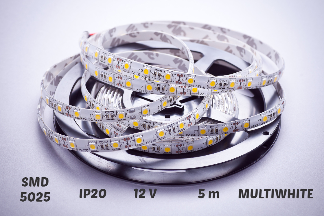 LED Pásek SMD 5025 300/5m, 14,4 W/m, IP20, multiwhite