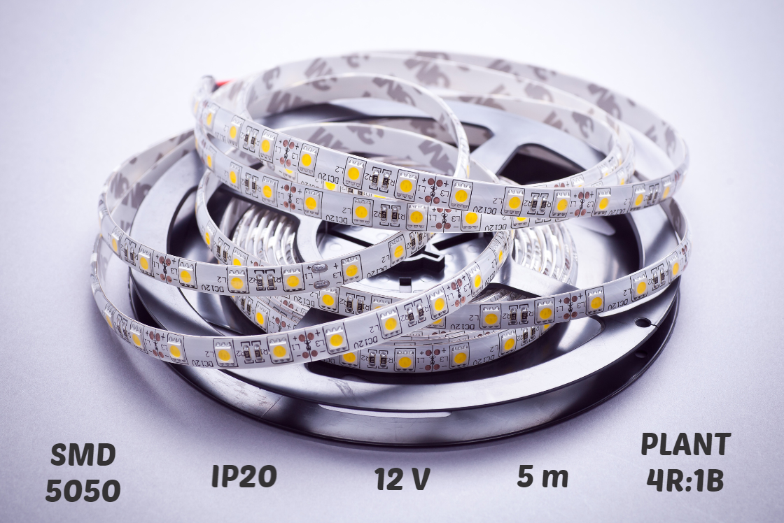 LED Pásek plant SMD 5050 300/5m, 14,4 W/m, IP20, červená a modrá