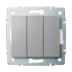 LOGI Trojitý vypínač - č. 3 - stříbrná