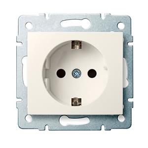 DOMO Zásuvka samostatná Schuko se záslepkou - krémová