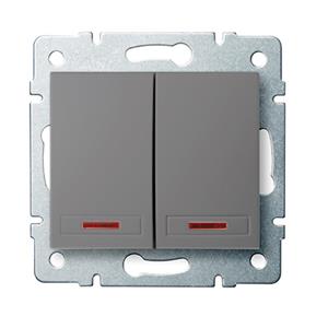 DOMO Sdružený lustrový vypínač s LED - č. 5 - grafit